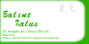 balint kalus business card